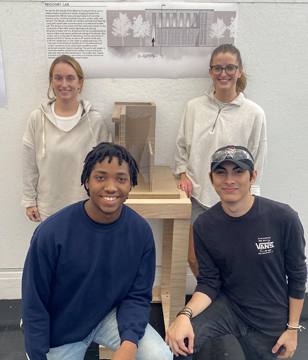 Four students at the design competition at NC State